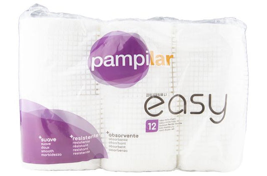 PAPEL HIGIÉNICO PAMPILAR EASY 12 ROLOS 2 CAMADAS BLANCO