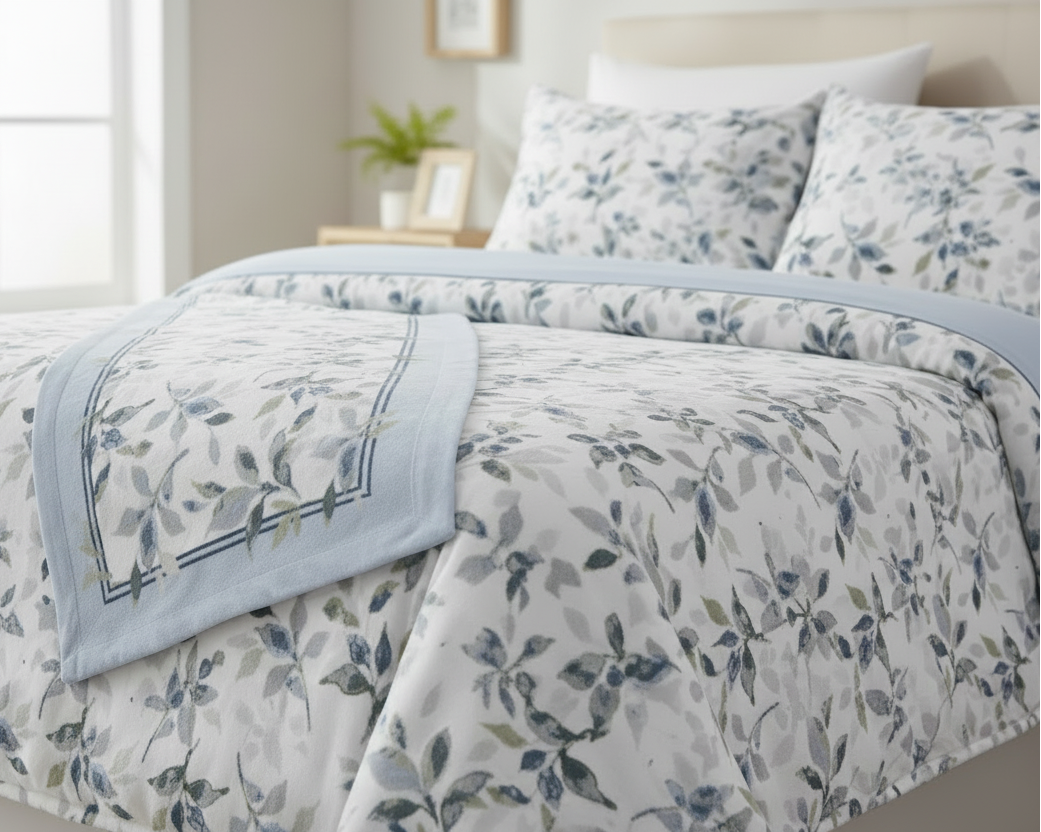 Jogo de Cama Coralina Folhas - Sem Faixa