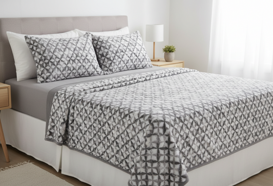 Jogo de Cama Coralina Padrão Geométrico