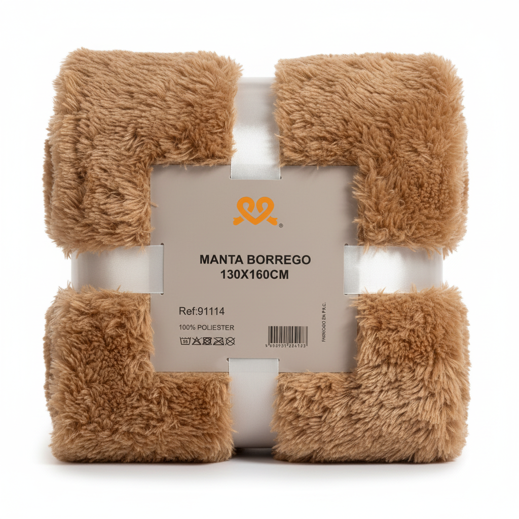 Manta Borrego Camel - Imagem de Produto