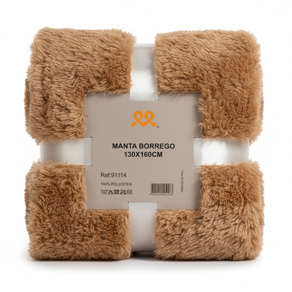 Manta Borrego Camel - Imagem de Produto